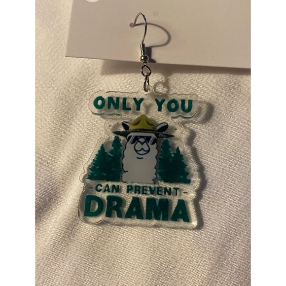 Earrings Only You Can Prevent Drama Lama  Acrylic Lightweight Whimsical Funny - Picture 1 of 5